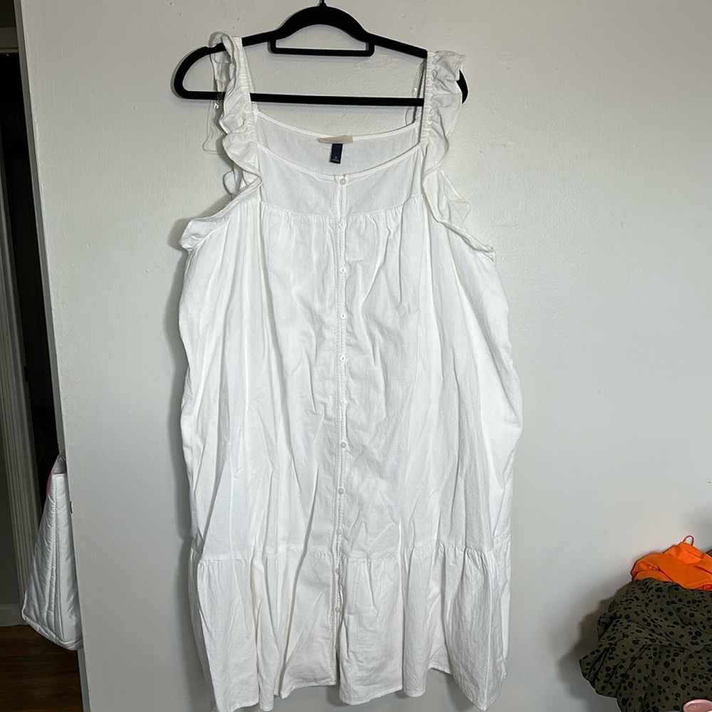 Universal Thread White Ruffle Dress - Picture 2 of 8